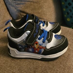 Marvel Kids' Black and Blue Iron Man‎ Light Up  Sneakers Size 8